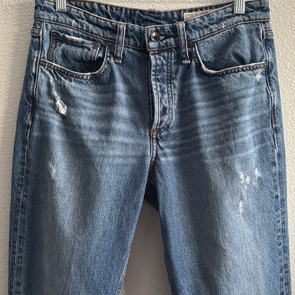Rag & Bone Organic Cotton Blend Rosa Mid-Rise Boyfriend Jeans Size 26 - Picture 3 of 9